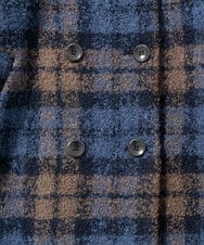 NGVAE33690 GIANNI LO GIUDICE(ジャンニ ロ ジュディチェ) [日本製]ループチェックウールコート ネイビー