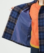 NGVAE33690 GIANNI LO GIUDICE(ジャンニ ロ ジュディチェ) [日本製]ループチェックウールコート ネイビー