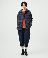 NGVAE33690 GIANNI LO GIUDICE(ジャンニ ロ ジュディチェ) [日本製]ループチェックウールコート ネイビー