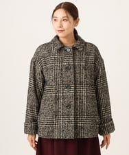 NGVAH36690 GIANNI LO GIUDICE(ジャンニ ロ ジュディチェ) [日本製]グレンチェックツイードコート ブラック