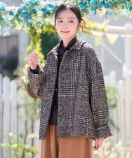 NGVAH36690 GIANNI LO GIUDICE(ジャンニ ロ ジュディチェ) [日本製]グレンチェックツイードコート ブラック