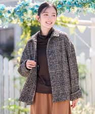 NGVAH36690 GIANNI LO GIUDICE(ジャンニ ロ ジュディチェ) [日本製]グレンチェックツイードコート ブラック