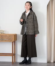NGVAH36690 GIANNI LO GIUDICE(ジャンニ ロ ジュディチェ) [日本製]グレンチェックツイードコート ブラック