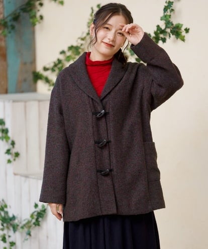 NGVAH45690 GIANNI LO GIUDICE [日本製]シャンブレーネップループツイードコート