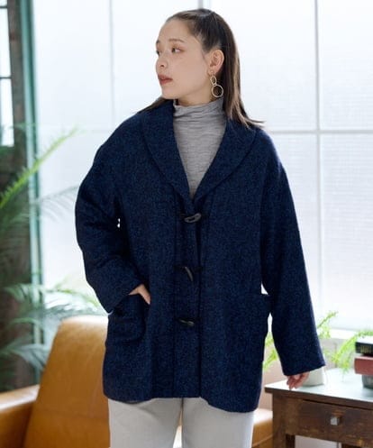 NGVAH45690 GIANNI LO GIUDICE [日本製]シャンブレーネップループツイードコート