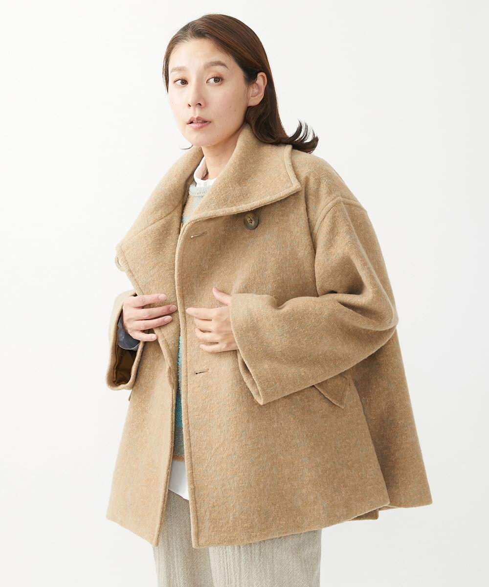 IENA 曲がれ ウールモッサーコート 36 ベージュA 