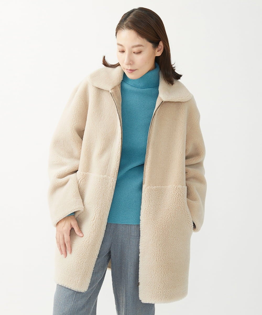 リバーシブル]ウール混ボアコート(その他のコート・ブルゾン) | GIANNI