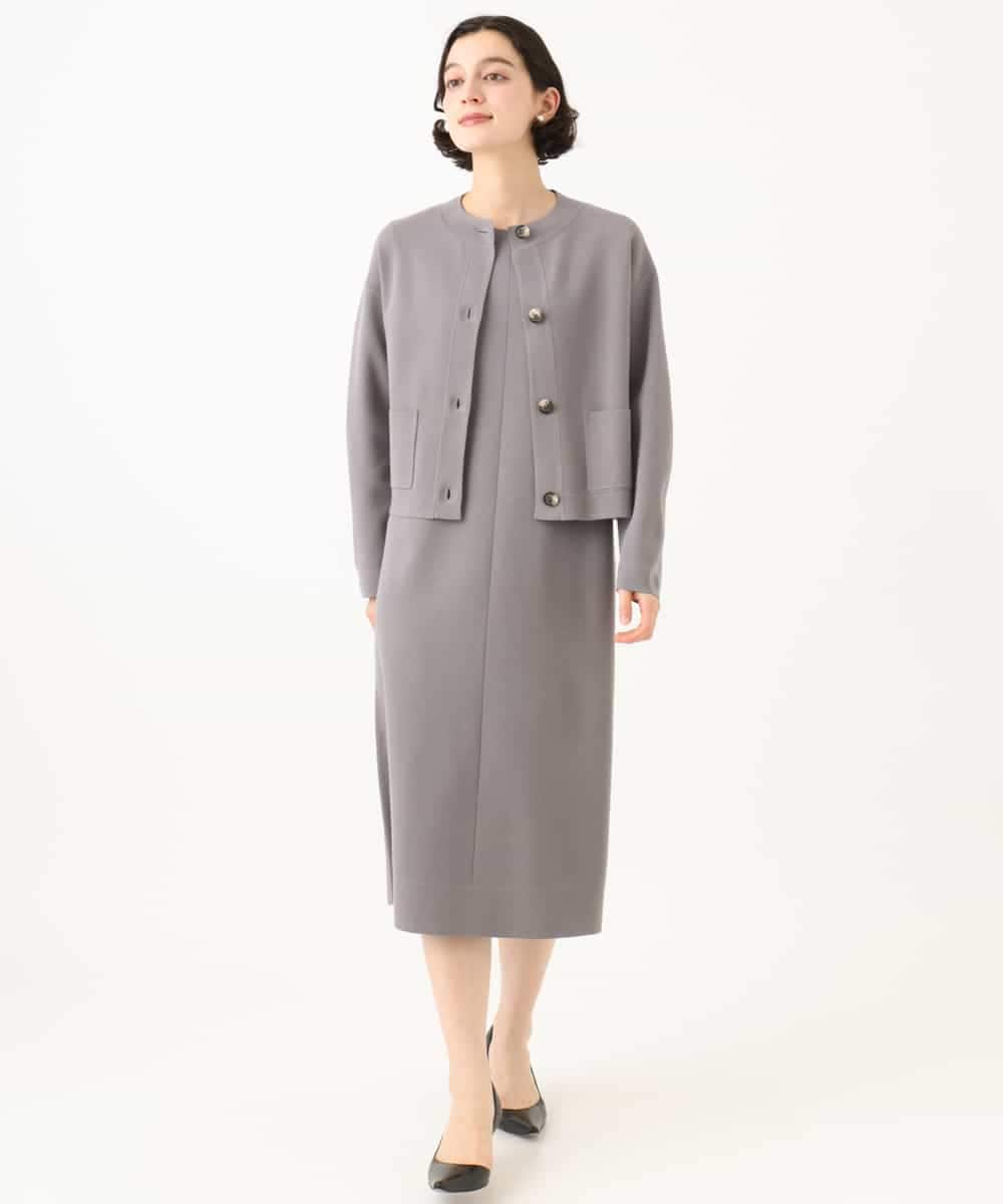NHAJD11390 GIANNI LO GIUDICE(小さいサイズ)(メゾン ドゥ サンク) ヴィスコースミラノワンピース グレー