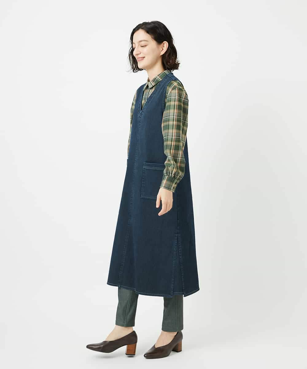 NHBAE10330 GIANNI LO GIUDICE(小さいサイズ)(メゾン ドゥ サンク) 先染めチェックブラウス ネイビー系