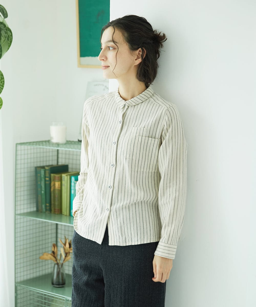 NHBAE23230 GIANNI LO GIUDICE(小さいサイズ) シャーリング起毛ブラウス