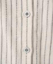 NHBAE23230 GIANNI LO GIUDICE(小さいサイズ)(メゾン ドゥ サンク) シャーリング起毛ブラウス ベージュ（ストライプ）