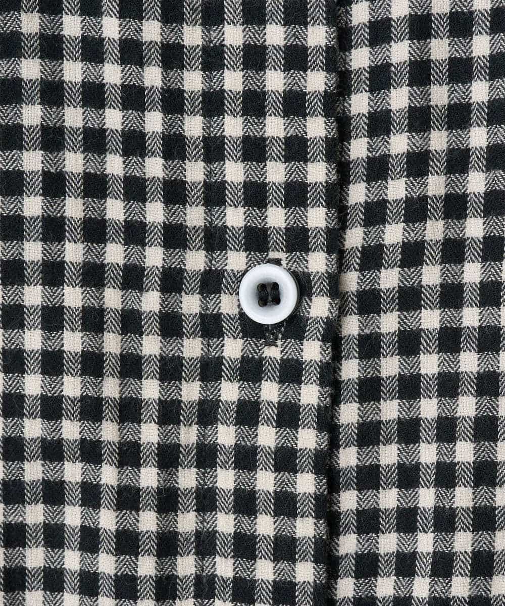 NHBAE23230 GIANNI LO GIUDICE(小さいサイズ)(メゾン ドゥ サンク) シャーリング起毛ブラウス ベージュ（ストライプ）