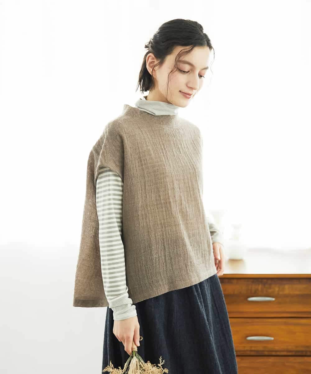 NHBAE36230 GIANNI LO GIUDICE(小さいサイズ) [セットアップ対応]リファインガーゼベストブラウス