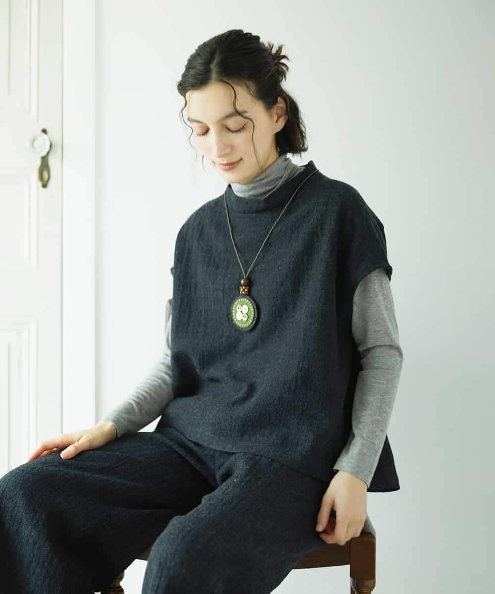 NHBAE36230 GIANNI LO GIUDICE(小さいサイズ)(メゾン ドゥ サンク) [セットアップ対応]リファインガーゼベストブラウス ベージュ