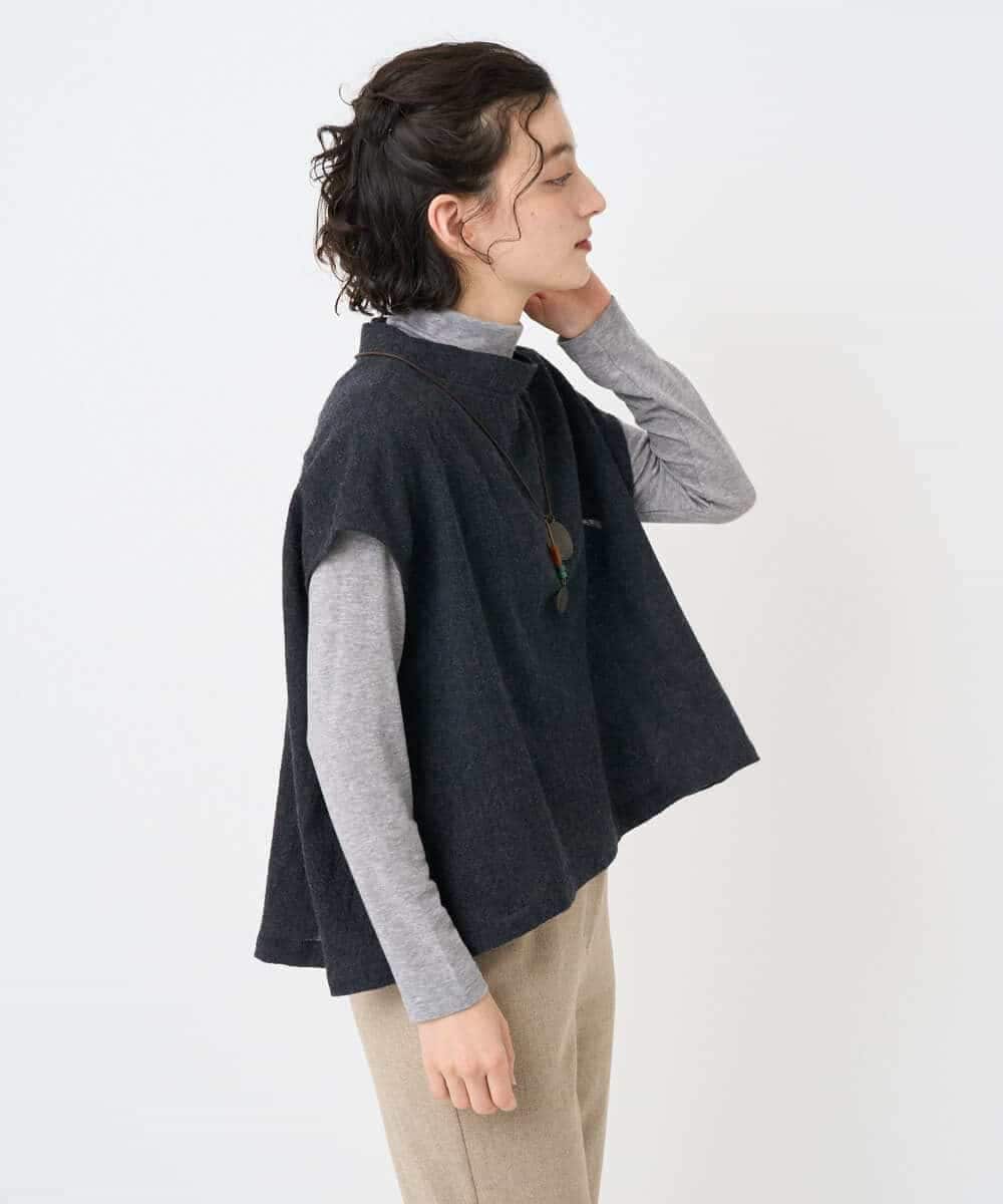 NHBAE36230 GIANNI LO GIUDICE(小さいサイズ)(メゾン ドゥ サンク) [セットアップ対応]リファインガーゼベストブラウス ベージュ