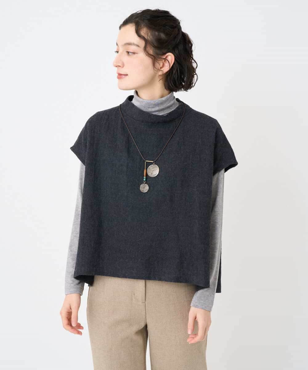 NHBAE36230 GIANNI LO GIUDICE(小さいサイズ)(メゾン ドゥ サンク) [セットアップ対応]リファインガーゼベストブラウス ベージュ