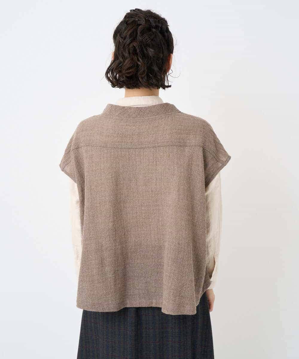 NHBAE36230 GIANNI LO GIUDICE(小さいサイズ)(メゾン ドゥ サンク) [セットアップ対応]リファインガーゼベストブラウス ベージュ