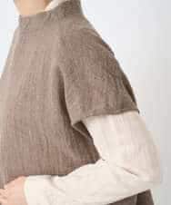 NHBAE36230 GIANNI LO GIUDICE(小さいサイズ)(メゾン ドゥ サンク) [セットアップ対応]リファインガーゼベストブラウス ベージュ