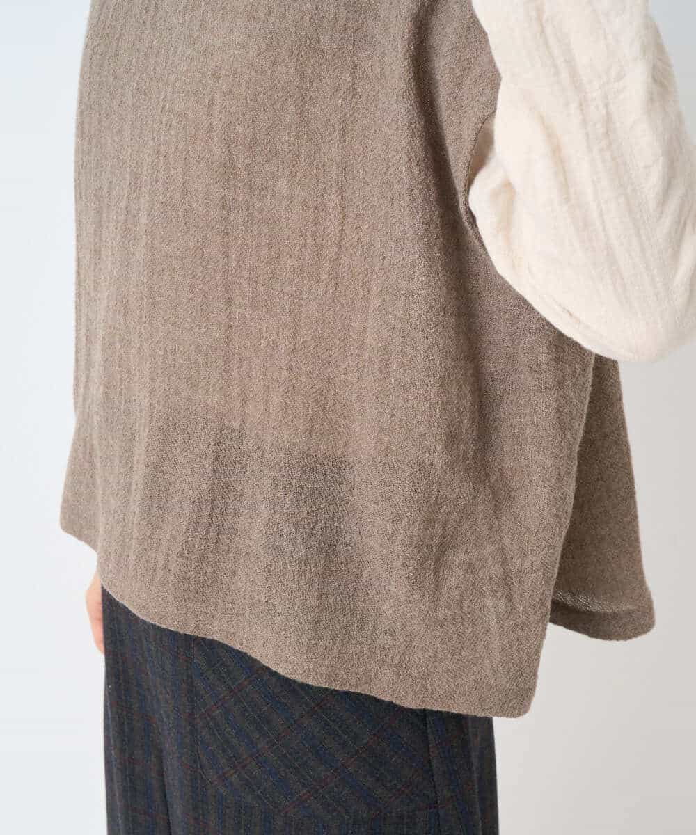 NHBAE36230 GIANNI LO GIUDICE(小さいサイズ)(メゾン ドゥ サンク) [セットアップ対応]リファインガーゼベストブラウス ベージュ