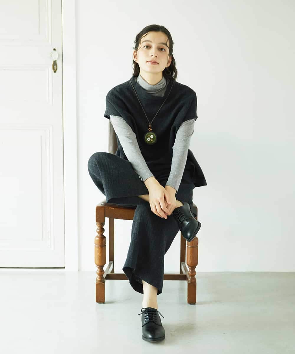 NHBAE36230 GIANNI LO GIUDICE(小さいサイズ)(メゾン ドゥ サンク) [セットアップ対応]リファインガーゼベストブラウス ベージュ