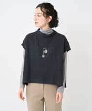 NHBAE36230 GIANNI LO GIUDICE(小さいサイズ)(メゾン ドゥ サンク) [セットアップ対応]リファインガーゼベストブラウス ダークグレー