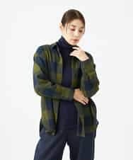 NHBAF15330 GIANNI LO GIUDICE(小さいサイズ)(メゾン ドゥ サンク) [日本製]リファインガーゼブロックチェックブラウス イエロー系