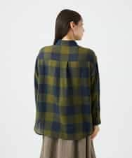 NHBAF15330 GIANNI LO GIUDICE(小さいサイズ)(メゾン ドゥ サンク) [日本製]リファインガーゼブロックチェックブラウス イエロー系