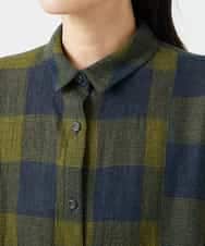 NHBAF15330 GIANNI LO GIUDICE(小さいサイズ)(メゾン ドゥ サンク) [日本製]リファインガーゼブロックチェックブラウス イエロー系