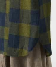 NHBAF15330 GIANNI LO GIUDICE(小さいサイズ)(メゾン ドゥ サンク) [日本製]リファインガーゼブロックチェックブラウス イエロー系