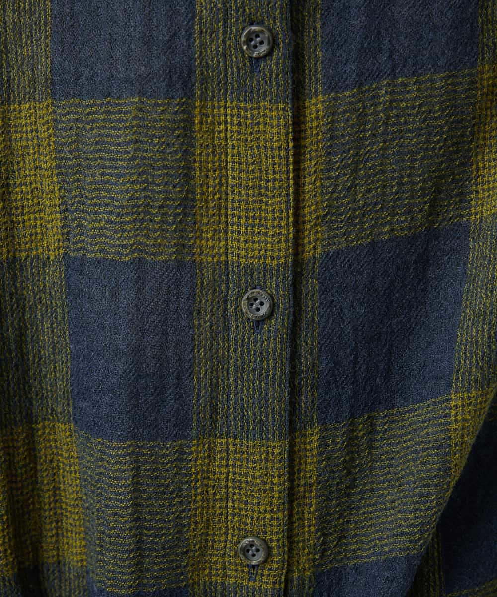 NHBAF15330 GIANNI LO GIUDICE(小さいサイズ)(メゾン ドゥ サンク) [日本製]リファインガーゼブロックチェックブラウス イエロー系