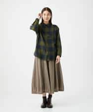 NHBAF15330 GIANNI LO GIUDICE(小さいサイズ)(メゾン ドゥ サンク) [日本製]リファインガーゼブロックチェックブラウス イエロー系