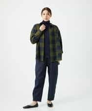 NHBAF15330 GIANNI LO GIUDICE(小さいサイズ)(メゾン ドゥ サンク) [日本製]リファインガーゼブロックチェックブラウス イエロー系