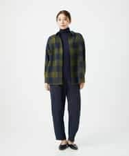 NHBAF15330 GIANNI LO GIUDICE(小さいサイズ)(メゾン ドゥ サンク) [日本製]リファインガーゼブロックチェックブラウス イエロー系