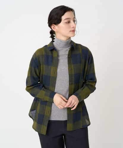 NHBAF15330 GIANNI LO GIUDICE(小さいサイズ) [日本製]リファインガーゼブロックチェックブラウス