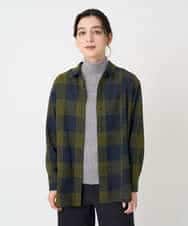 NHBAF15330 GIANNI LO GIUDICE(小さいサイズ)(メゾン ドゥ サンク) [日本製]リファインガーゼブロックチェックブラウス イエロー系