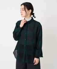 NHBAF15330 GIANNI LO GIUDICE(小さいサイズ)(メゾン ドゥ サンク) [日本製]リファインガーゼブロックチェックブラウス イエロー系