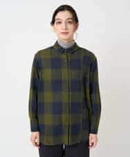 NHBAF15330 GIANNI LO GIUDICE(小さいサイズ)(メゾン ドゥ サンク) [日本製]リファインガーゼブロックチェックブラウス イエロー系