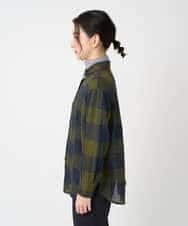 NHBAF15330 GIANNI LO GIUDICE(小さいサイズ)(メゾン ドゥ サンク) [日本製]リファインガーゼブロックチェックブラウス イエロー系