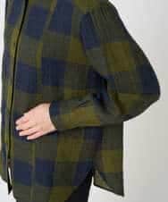 NHBAF15330 GIANNI LO GIUDICE(小さいサイズ)(メゾン ドゥ サンク) [日本製]リファインガーゼブロックチェックブラウス イエロー系