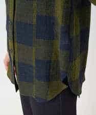 NHBAF15330 GIANNI LO GIUDICE(小さいサイズ)(メゾン ドゥ サンク) [日本製]リファインガーゼブロックチェックブラウス イエロー系