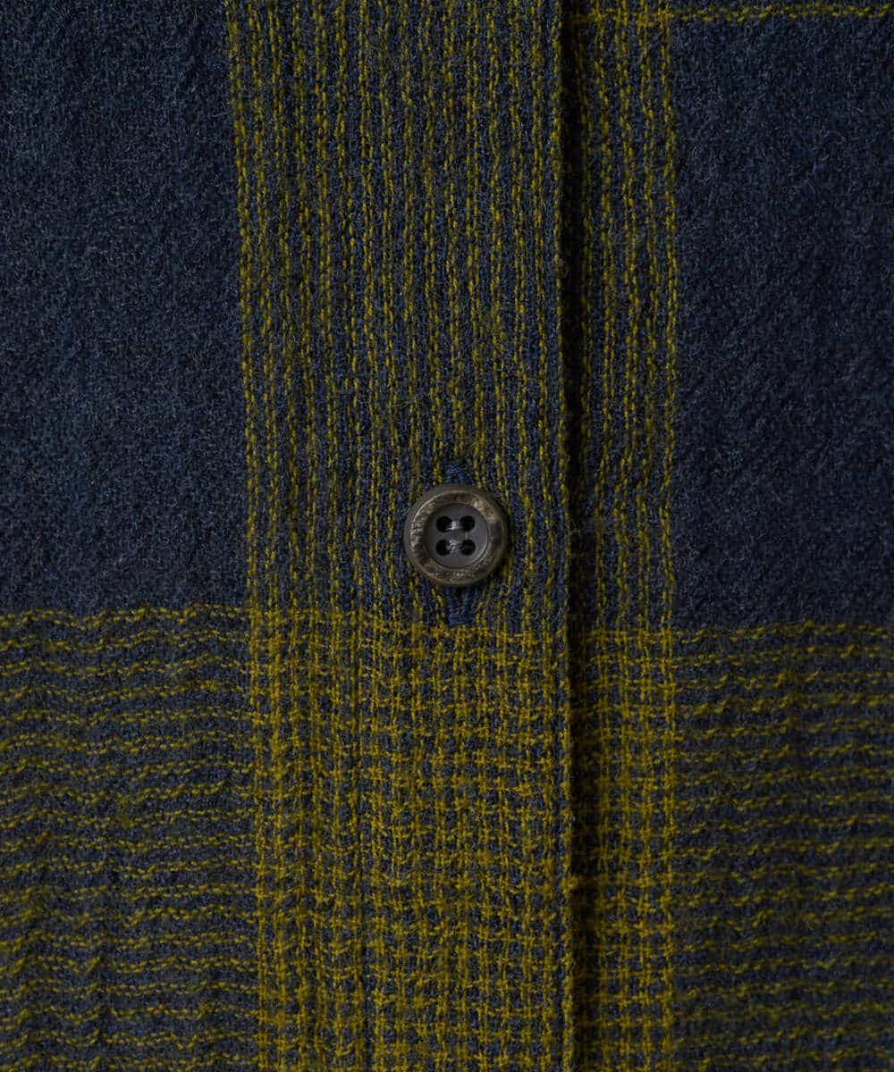 NHBAF15330 GIANNI LO GIUDICE(小さいサイズ)(メゾン ドゥ サンク) [日本製]リファインガーゼブロックチェックブラウス イエロー系