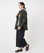 NHBAF15330 GIANNI LO GIUDICE(小さいサイズ)(メゾン ドゥ サンク) [日本製]リファインガーゼブロックチェックブラウス イエロー系