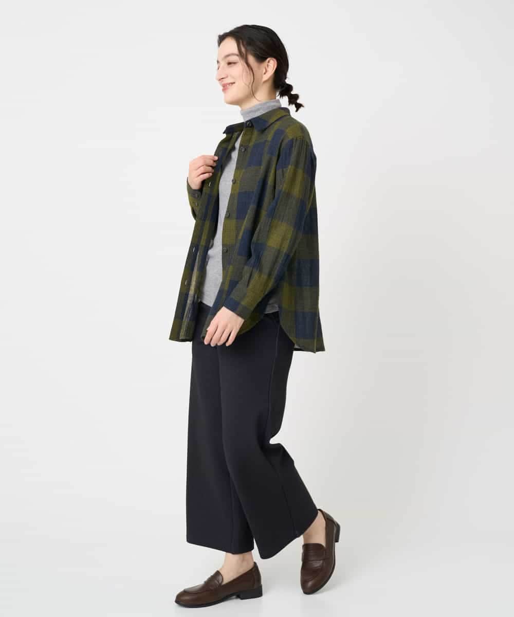 NHBAF15330 GIANNI LO GIUDICE(小さいサイズ)(メゾン ドゥ サンク) [日本製]リファインガーゼブロックチェックブラウス イエロー系