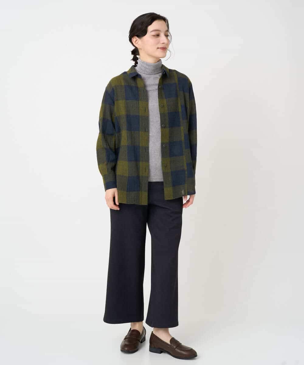 NHBAF15330 GIANNI LO GIUDICE(小さいサイズ)(メゾン ドゥ サンク) [日本製]リファインガーゼブロックチェックブラウス イエロー系