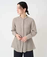 NHBAF85310 GIANNI LO GIUDICE(小さいサイズ)(メゾン ドゥ サンク) リファインガーゼストライプブラウス ベージュ