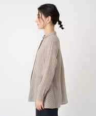 NHBAF85310 GIANNI LO GIUDICE(小さいサイズ)(メゾン ドゥ サンク) リファインガーゼストライプブラウス ベージュ