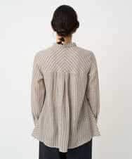 NHBAF85310 GIANNI LO GIUDICE(小さいサイズ)(メゾン ドゥ サンク) リファインガーゼストライプブラウス ベージュ