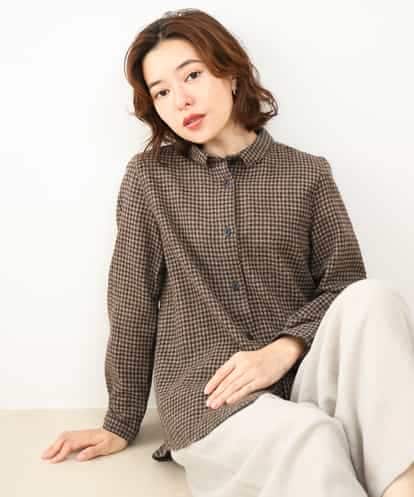 NHBAI86270 GIANNI LO GIUDICE(小さいサイズ) ギンガムチェックウールブラウス