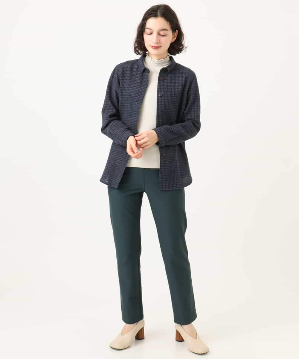 NHBAI86270 GIANNI LO GIUDICE(小さいサイズ)(メゾン ドゥ サンク) ギンガムチェックウールブラウス ブラウン