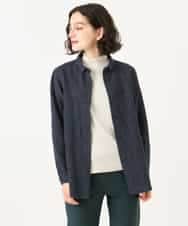 NHBAI86270 GIANNI LO GIUDICE(小さいサイズ)(メゾン ドゥ サンク) ギンガムチェックウールブラウス ブラウン
